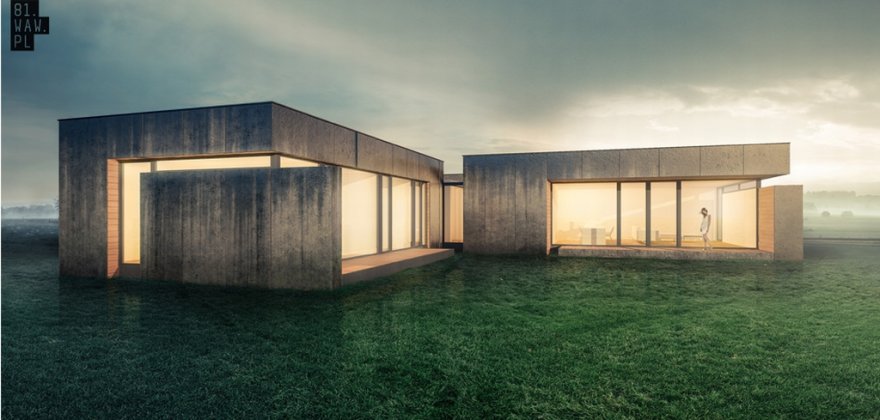 Concrete house in Warsaw