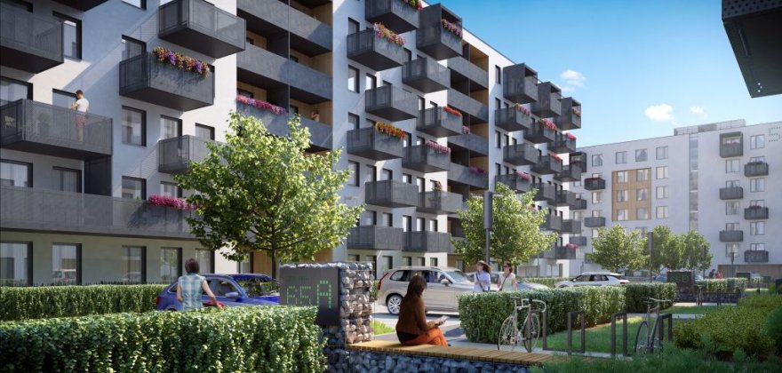 Apartment buildings complex with an underground garage at Ceglana Street in Katowice