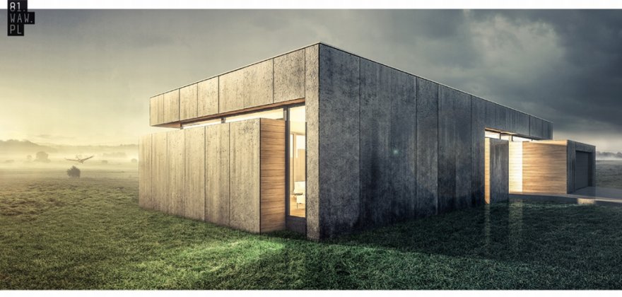 Concrete house in Warsaw