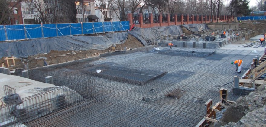 Outward extention of water treatment station in Zakład Wodociągu Praskiego at 21 Brukselska Street in Warsaw