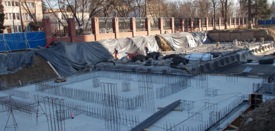 Outward extention of water treatment station in Zakład Wodociągu Praskiego at 21 Brukselska Street in Warsaw