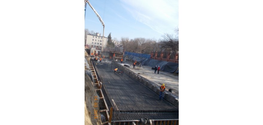 Outward extention of water treatment station in Zakład Wodociągu Praskiego at 21 Brukselska Street in Warsaw